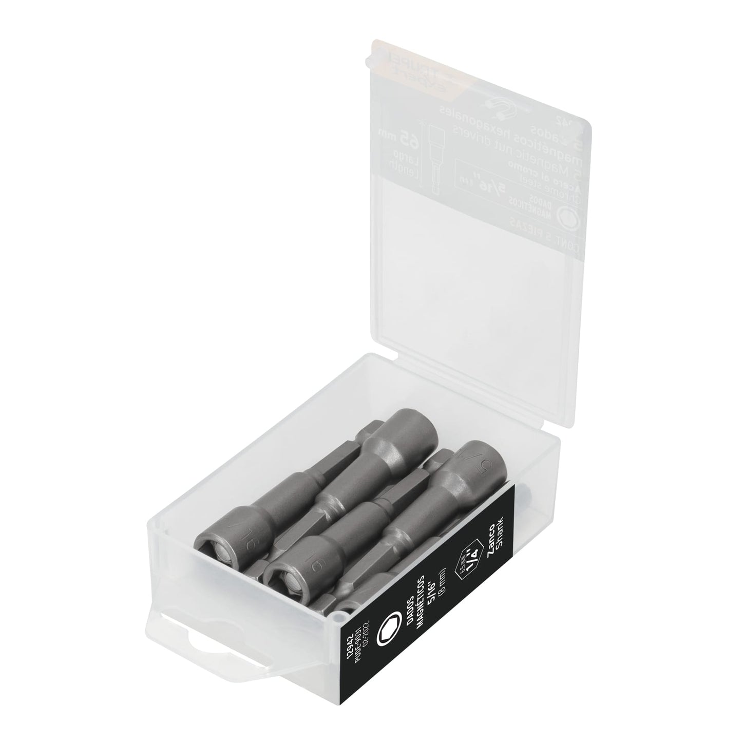 Estuche con 5 dados magnéticos de 5/16' largo 2-1/2', Expert