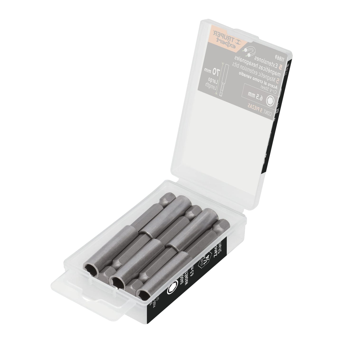 Estuche con 5 extensiones de 70 mm, magnéticas, EXPERT