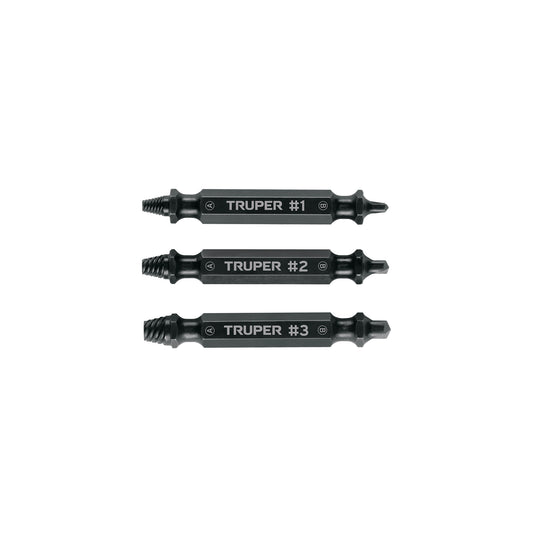 Blíster con 3 puntas extractoras de tornillos, Truper
