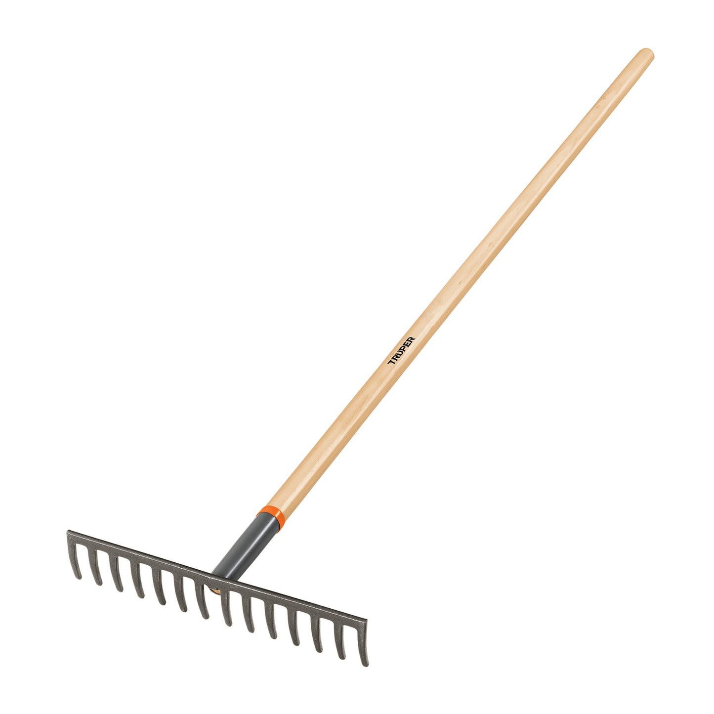 Rastrillo recto de 14 dientes, mango de 54', Truper