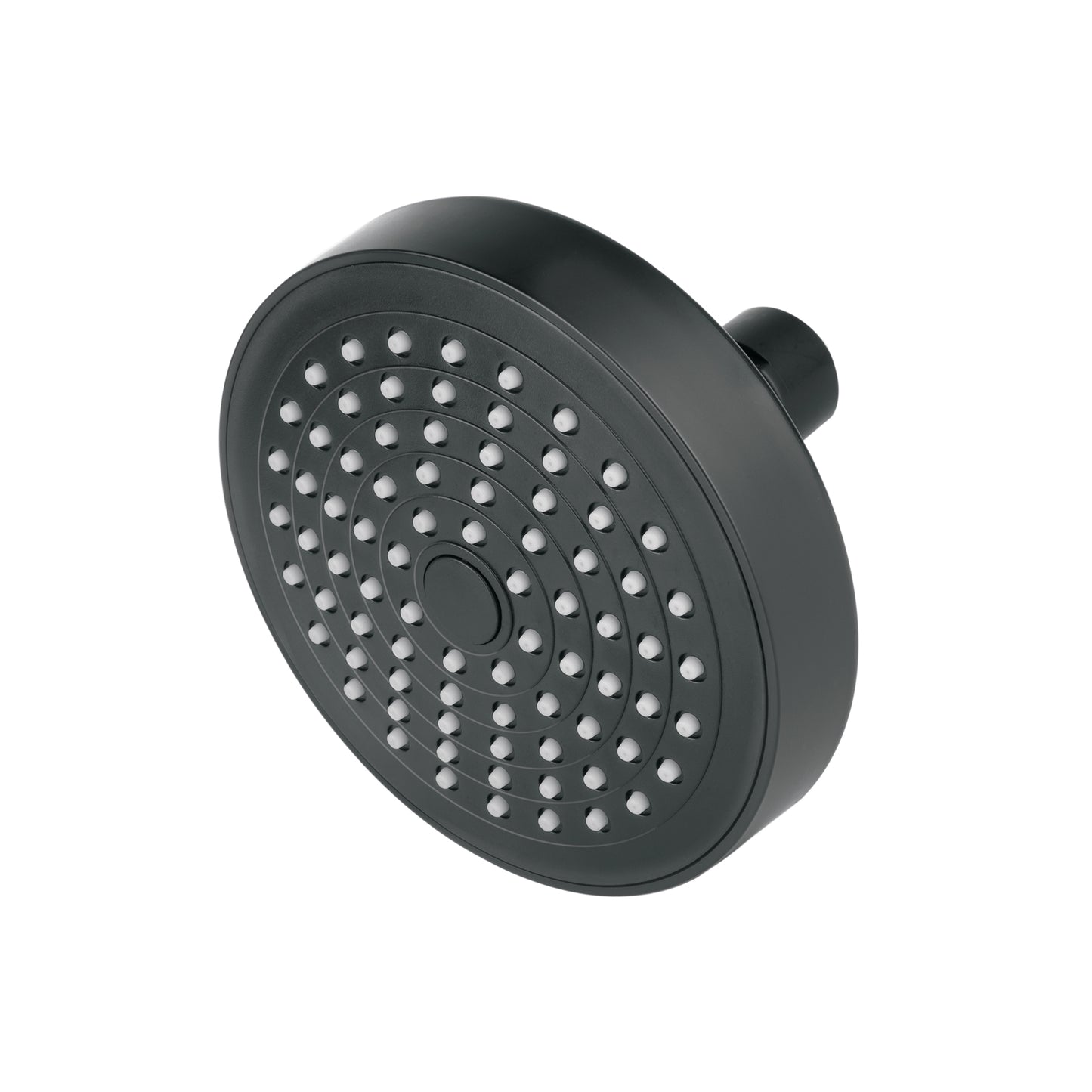 Regadera redonda de ABS 4-1/4' sin brazo, negro, Basic