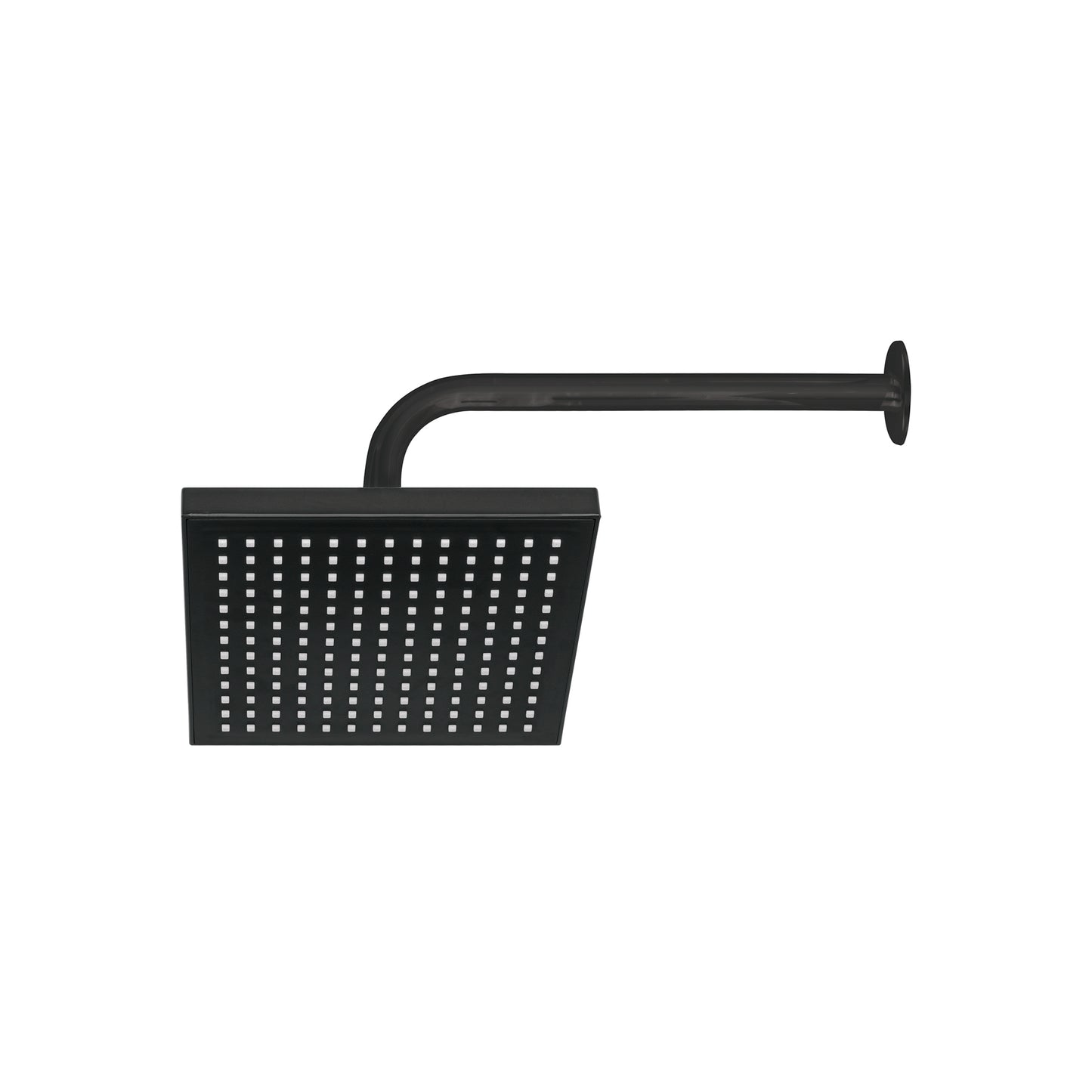 Regadera cuadrada ABS 8' acabado negro mate con brazo, Foset