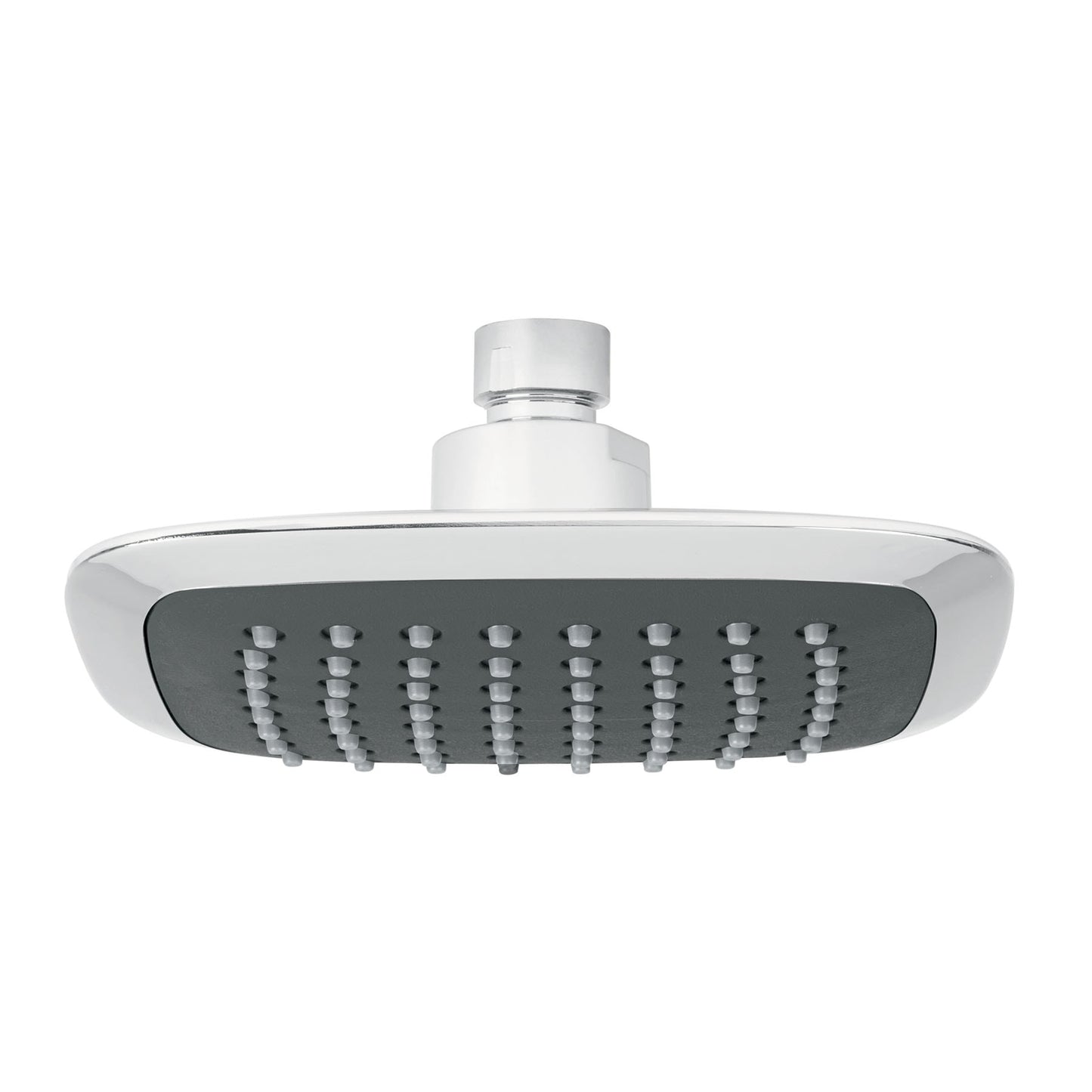 Regadera cuadrada plato ancho 6' gris-cromo, sin brazo, Aero
