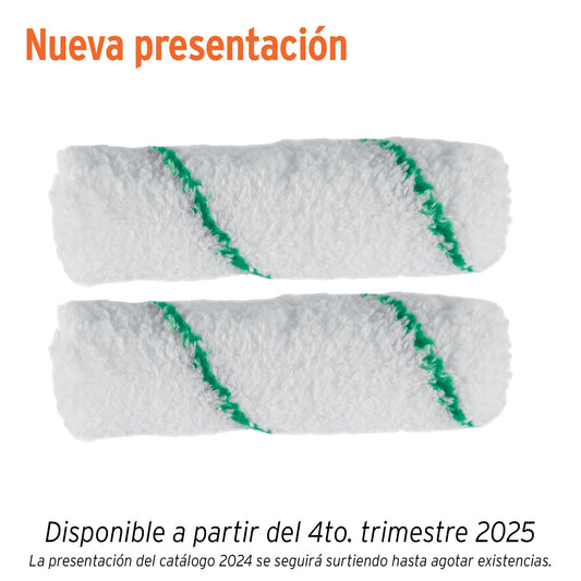 Bolsa c/2 felpas p/mini rodillo de microfibra 4'x3/8',TRUPER