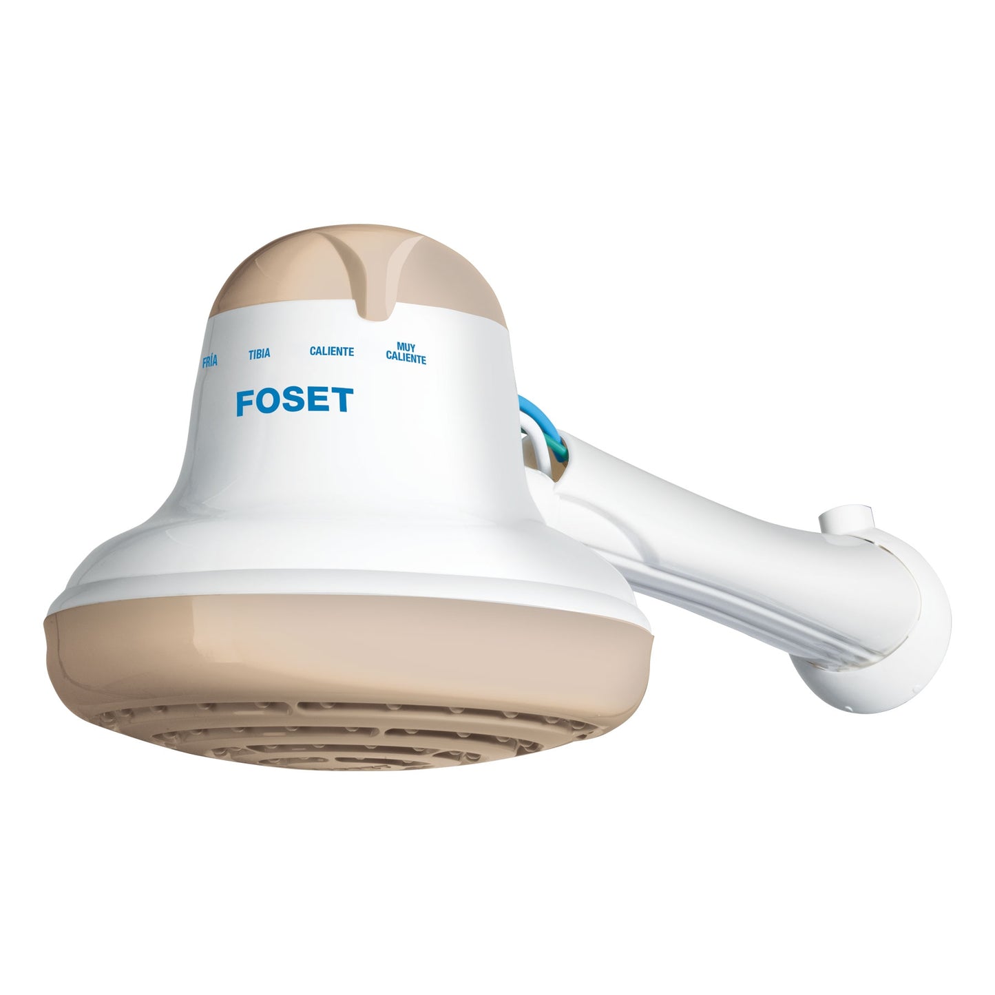 Regadera eléctrica, 4 temperaturas, 16.5cm, beige, Foset
