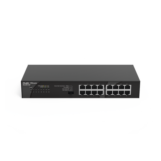 Switch no administrable, Visible en la Topología en la Nube, con 16 puertos Gigabit