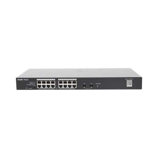 Switch PoE+ No Administrable, Hasta 247 Watts, con 16 Puertos Gigabit PoE+ y 2 Uplinks SFP 1G, Visible en la Topología