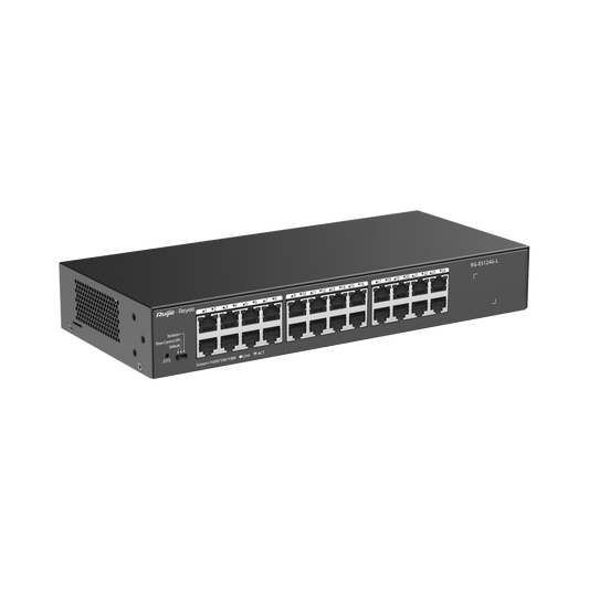 Switch no administrable, con 24 puertos Gigabit, Visible en la Topología