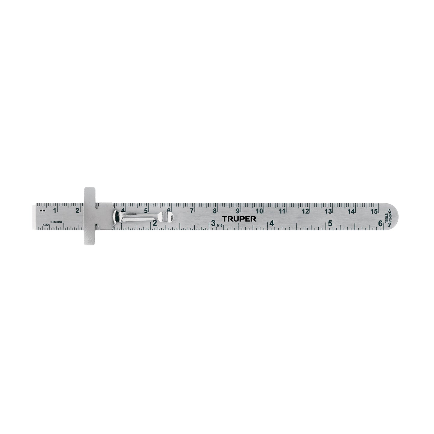 Regla 15 cm de acero inoxidable de bolsillo, Truper