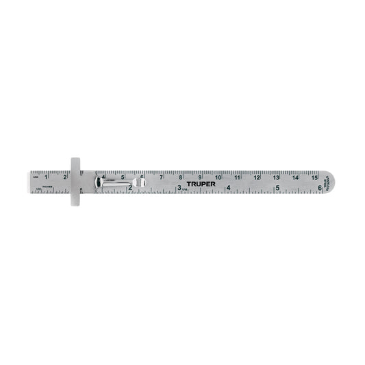Regla 15 cm de acero inoxidable de bolsillo, Truper