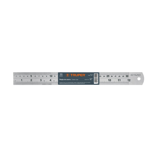 Regla 30 cm de acero inoxidable, Truper