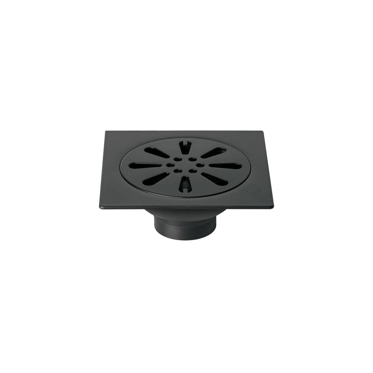 Resumidero cuadrado 4'x 4', acero inoxidable, negro, gota