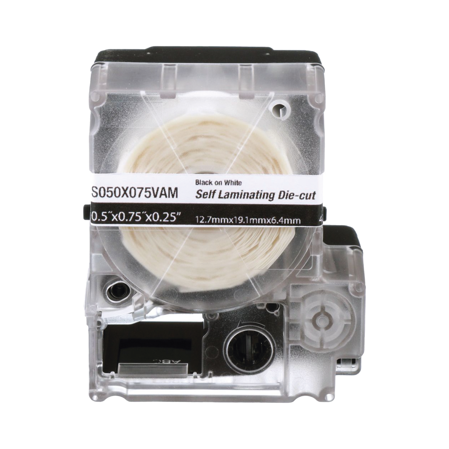 Casete de 300 Etiquetas Autolaminadas de 19.1 x 25.4 mm (0.75 x 1 Pulgadas), para Cables de 2 a 4 mm (0.08 a 0.16 Pulgadas) de Di�metro, �rea de Impresi�n Color Blanco