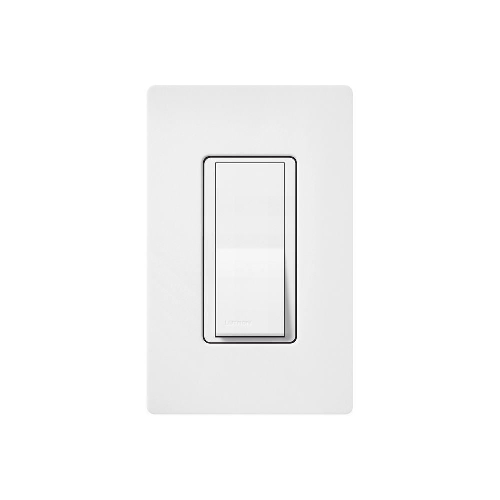 Interruptor de pared unipolar tipo paleta de 15 A, 120/277 V, para conmutación de iluminación y cargas de motor, línea Satin Colors en acabado Snow satinado