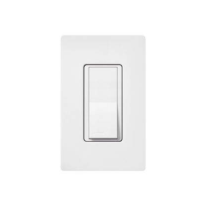Interruptor de pared unipolar tipo paleta de 15 A, 120/277 V, para conmutación de iluminación y cargas de motor, línea Satin Colors en acabado Snow satinado