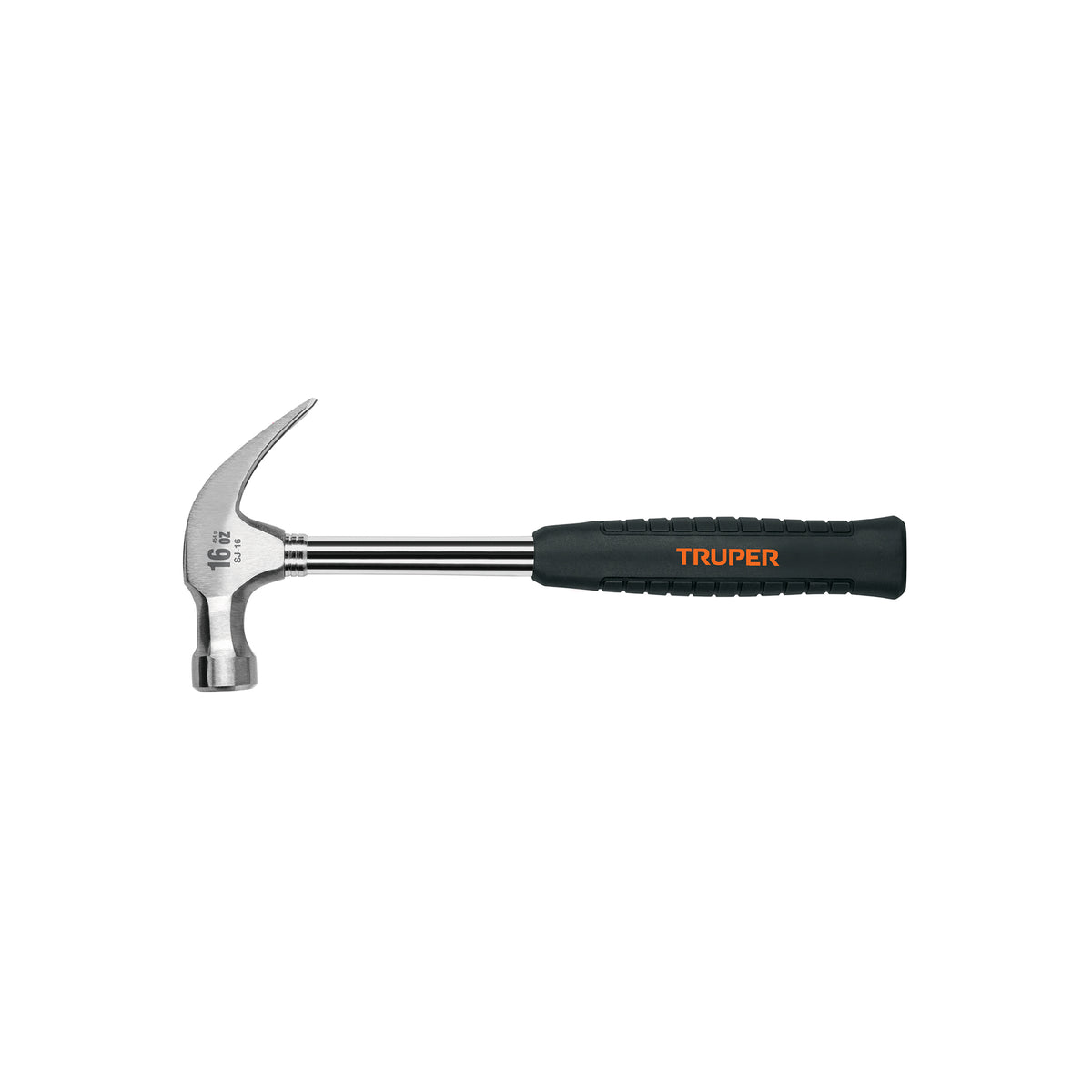 Martillo pulido 16 oz uña curva, mango tubular c/neopreno