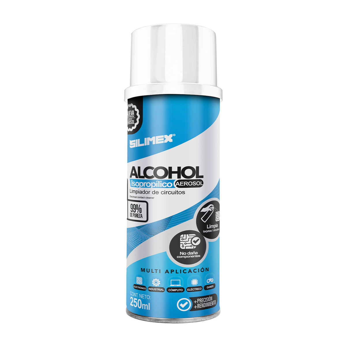 Alcohol Isopropílico SILIMEX Aerosol 250 ml = 280 gr - Vista 2