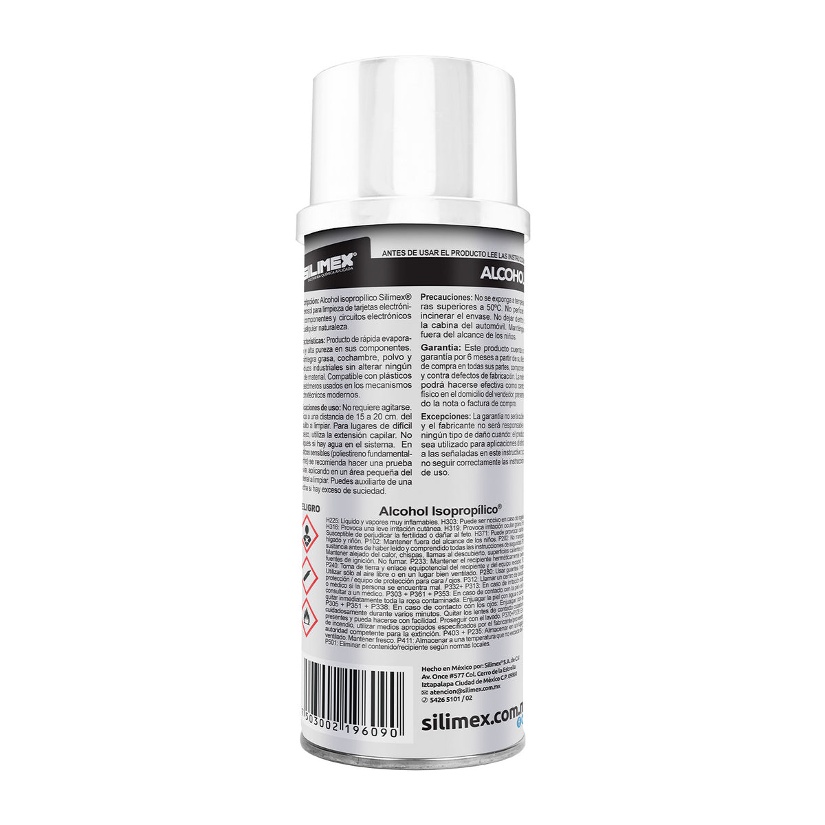 Alcohol Isopropílico SILIMEX Aerosol 250 ml = 280 gr - Vista 3