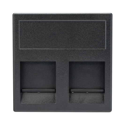 M�dulo Color Grafito con 2 Espacios para Jack Keystone con Guardapolvo para las Cajas de Escritorio Ofiblock y Teleblock / (KB76/14)