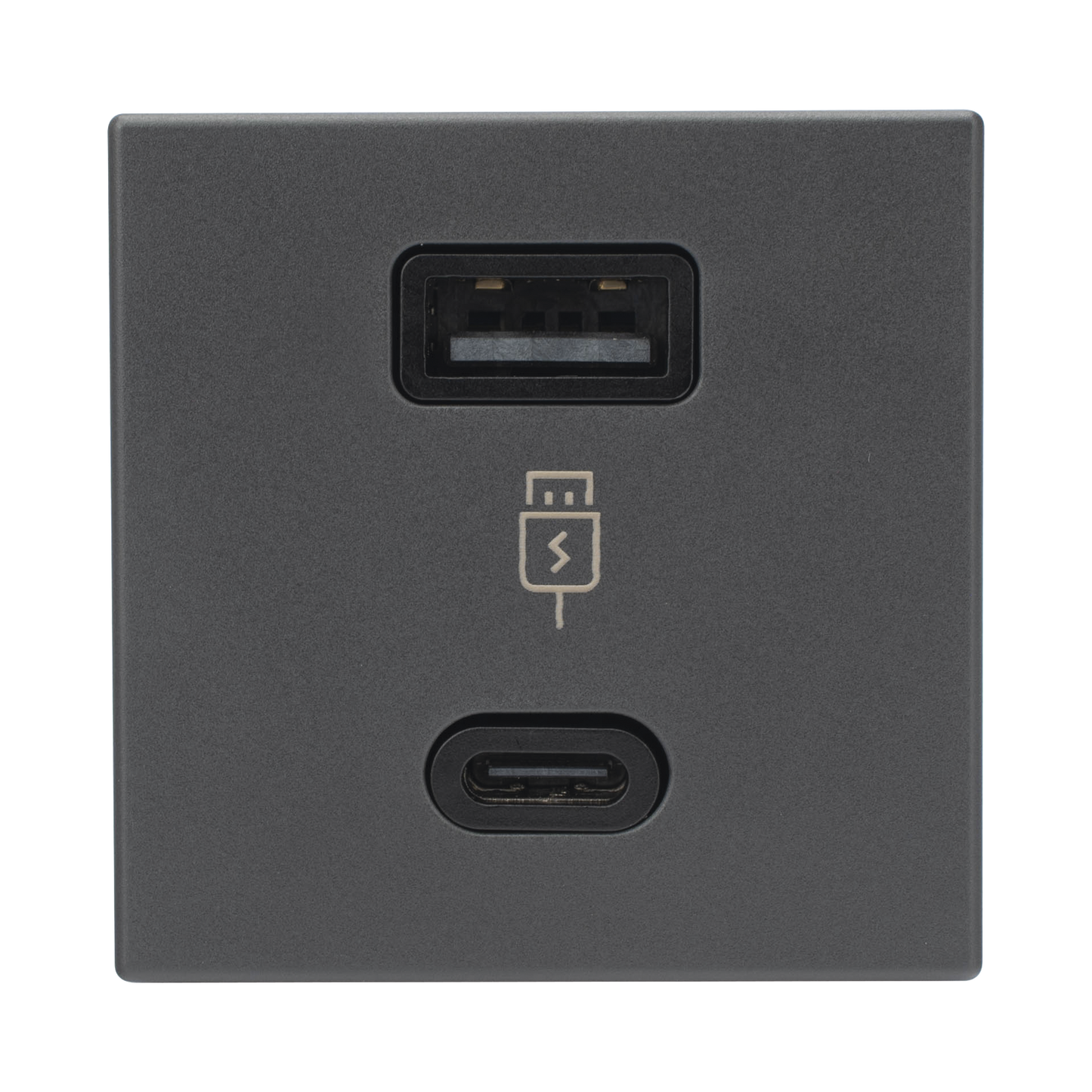 M�dulo Doble USB Tipo A+C / Carga R�pida 30W / Color Grafito / Compatible con Torres y Cajas Simon / Modelo: (K126F/14)
