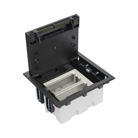 Caja Para Instalaci�n en Piso Falso para Voz, Datos o Contactos El�ctricos / Capacidad para 2 M�dulos / Espacio Embellecedor en la Tapa / Profundidad Ajustable de 90 a 120 mm (3.54 a 4.72 pulgadas) / Los M�dulos se Adquieren Aparte / (SF210/14CY)