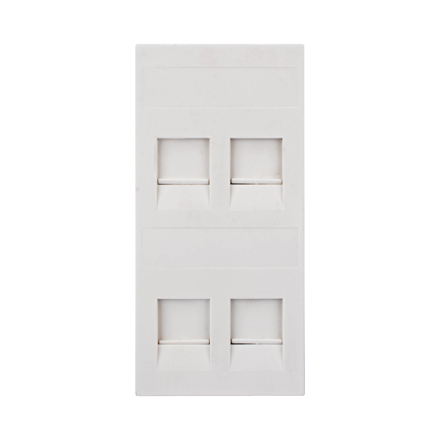 Placa Plana de Voz y Datos con Guardapolvo para 4 RJ45 / Color Blanco / 4 Puertos para Jacks Keystone / Compatible con Cajas de Pavimento SM-CPAV-2 y SM-CPAV-4 / Modelo S76C/9