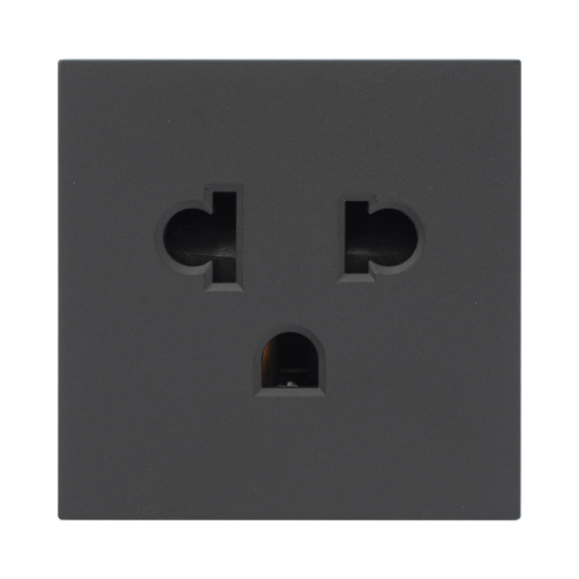 M�dulo para Tomacorriente Euroamericano / Color Grafito / 45x45 mm (1.77 x 1.77 Pulgadas) / Compatible con Torres y Cajas para Escritorio de la Marca Simon