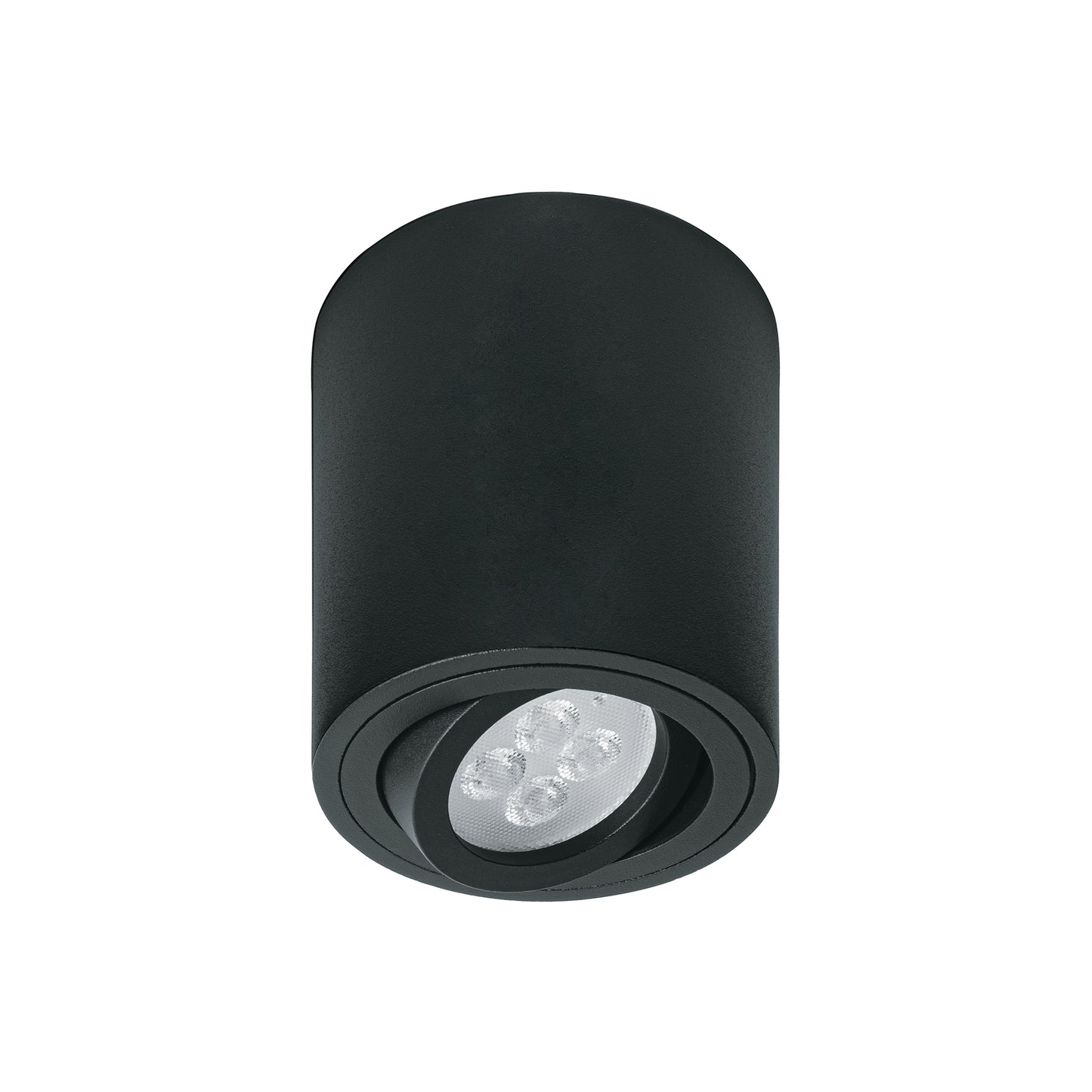 Luminario de sobreponer con spot dirigible, redondo, negro