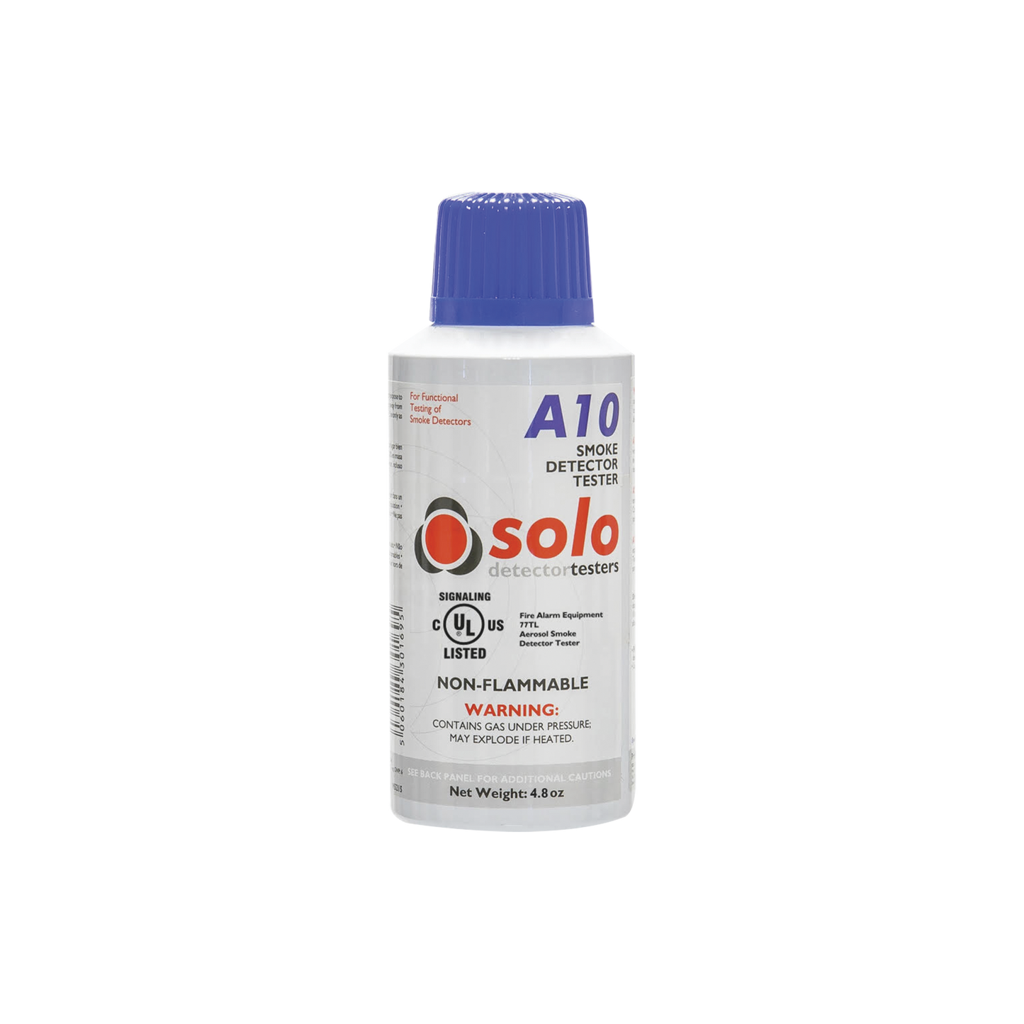 Lata De Humo Sintético En Aerosol Para Prueba De Detectores Puntuales, No Tóxico, No Inflamable, Libre De Silicona, 100%Biodegradable, No Contamina Los Detectores, Uso Manual o En Dispensadores SOLO-330/SOLO-332, Listado UL