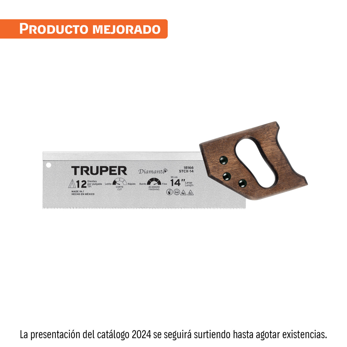 Serrucho de costilla 14' Diamante, 9 DPP, TRUPER