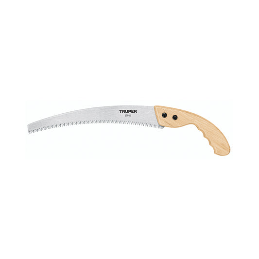 Serrucho de poda 12',hoja curva,6 DPP, mango madera, TRUPER
