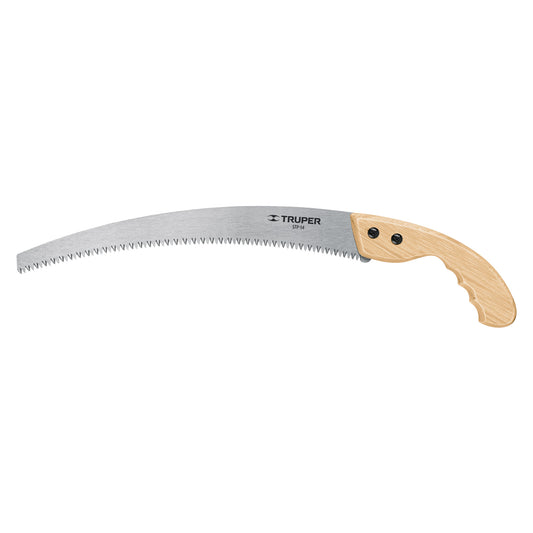 Serrucho de poda 14',hoja curva,6 DPP, mango madera, TRUPER