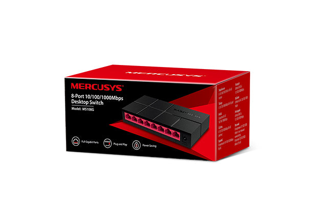 Switch 10/100/1000 MERCUSYS MS108G - Vista 8