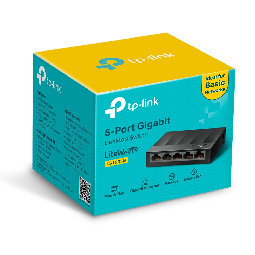 Switch No Administrable 5 Puertos TP-LINK LS1005G - Vista 5