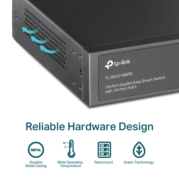 Switch TP-LINK TL-SG1218MPE - Vista 4