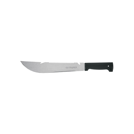 Machete rambo 12', cacha inyectada negra, con funda, TRUPER