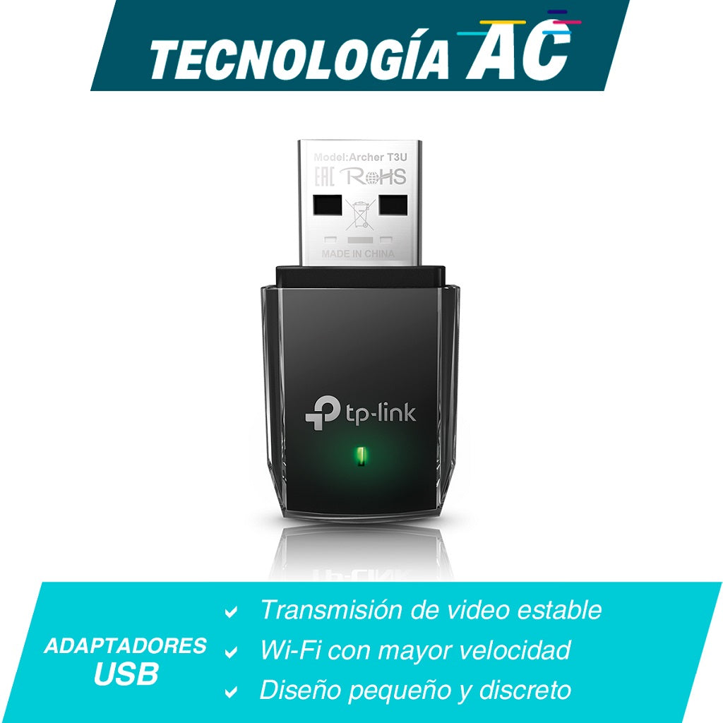 Adaptador USB 3.0 Dual Band TP-LINK Archer T3U - Vista 3