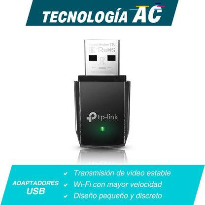 Adaptador USB 3.0 Dual Band TP-LINK Archer T3U - Vista 3