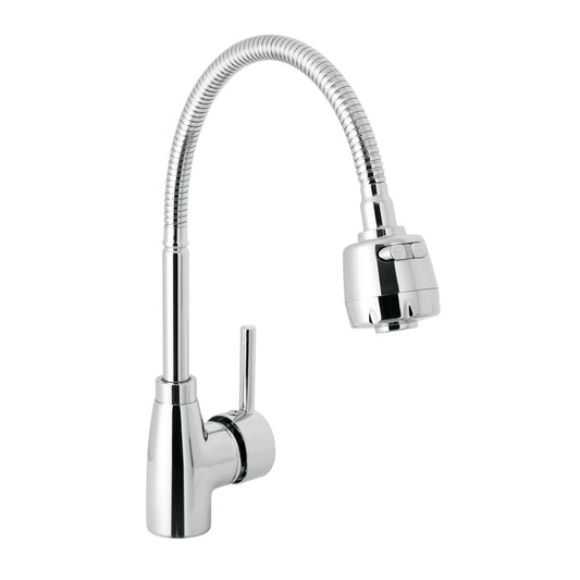 Monomando para fregadero con cuello flexible, cromo, Tubig