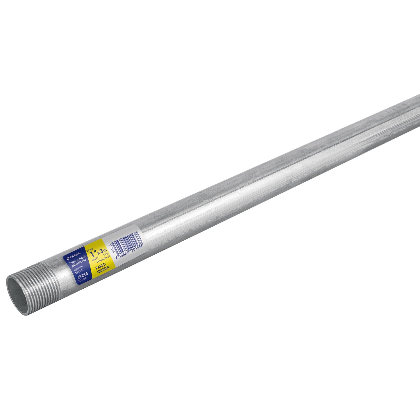 Tubo Conduit 1' pared gruesa (1.8 mm), et. amarilla, 3 m