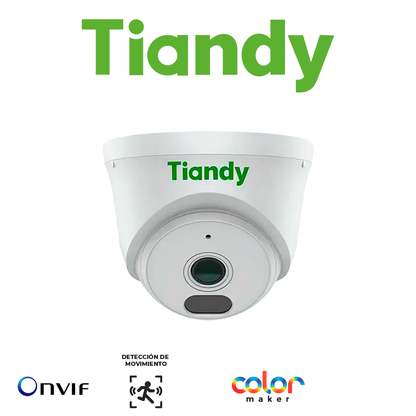 Camara Ip TIANDY 2MP AK COLORMAKER CAMARA TORRE LENTE FIJO - 2.8MM - IR 30M - CARCASA POLICARBONATO - MICROFONO - POE - INTERIOR