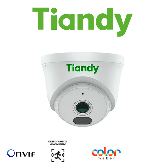 Camara Ip TIANDY 2MP AK COLORMAKER CAMARA TORRE LENTE FIJO - 2.8MM - IR 30M - CARCASA POLICARBONATO - MICROFONO - POE - INTERIOR