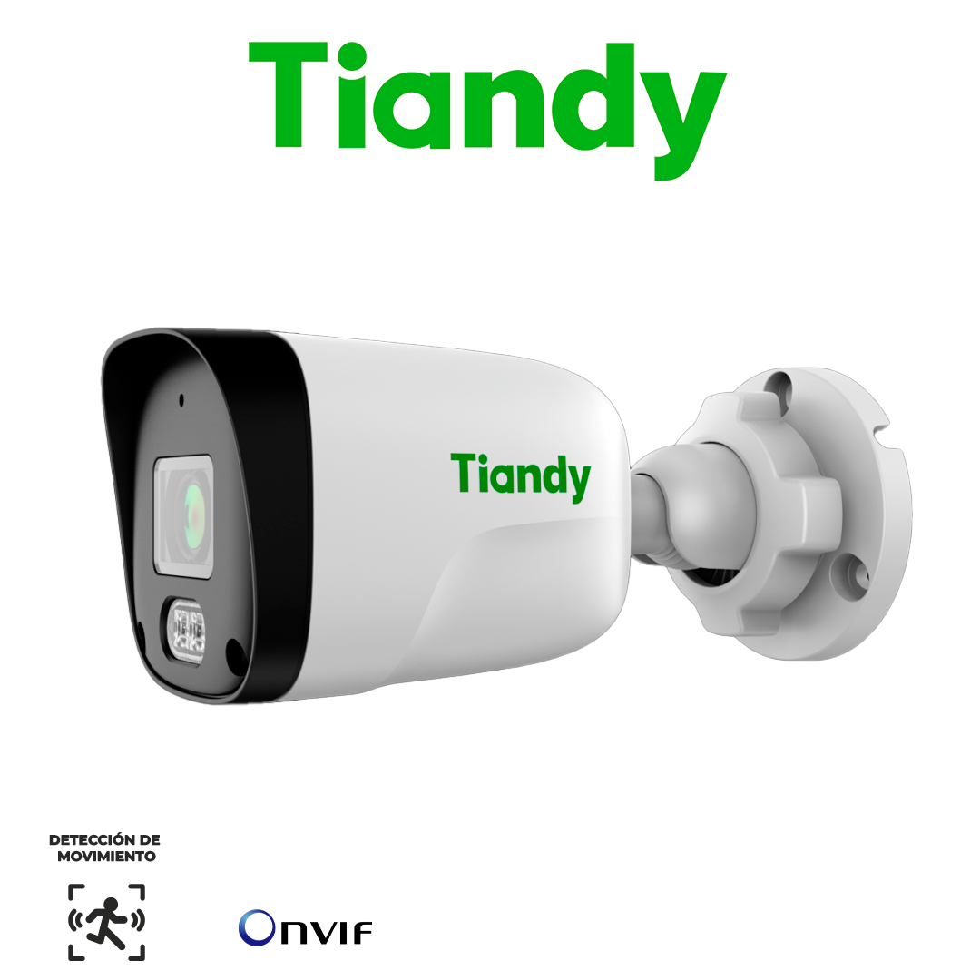 Camara Tiandy 2MP AKV2 Cámara IP Bala lente fijo - 2.8mm - IR 30m - Carcasa Policarbonato - Micrófono - PoE - IP67