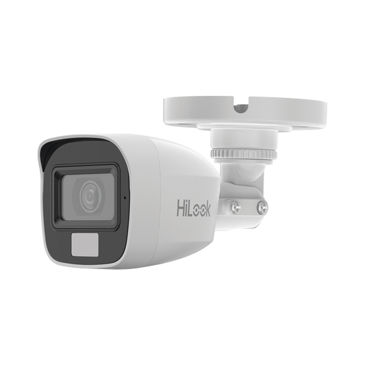 [Dual Light + ColorVu] Bala TURBOHD 2 megapixel / 20 mts IR + 20 mts luz blanca / Lente 2.8 (100° de Visión)  /  Exterior IP66 / Audio por Coaxitron / TVI-AHD-CVI-CVBS / Metal / Smart-Hybrid light