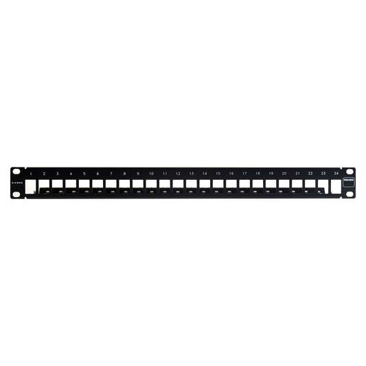 Patch Panel TERA-MAX Blindado de 24 Puertos, Modular (Vac�o), Plano, Color Negro, 1UR