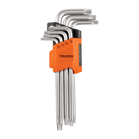 Juego de 7 llaves torx largas con organizador abatible