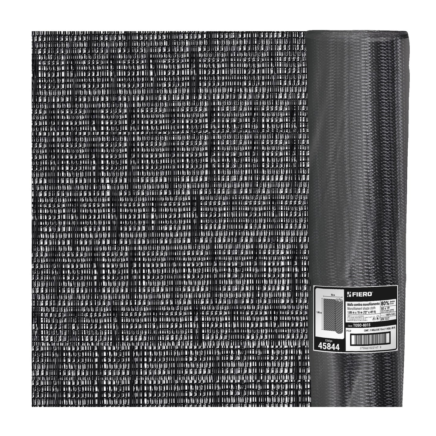 Rollo de toldo sombra 80% de 15 m x 1.85 m, Fiero