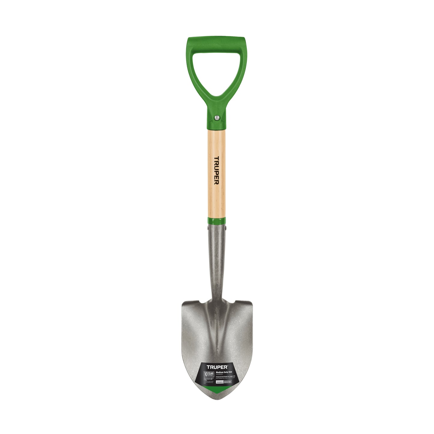 Pala cajuelera redonda, puño 'D' mango de madera, Truper