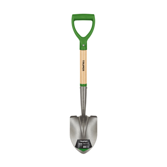 Pala cajuelera redonda, puño 'D' mango de madera, Truper