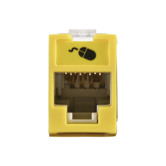 Jack Ultramax Cat5e, UTP, Montaje H�brido en Placa de Pared (Plano y Angulado), Color Amarillo, Punch Down